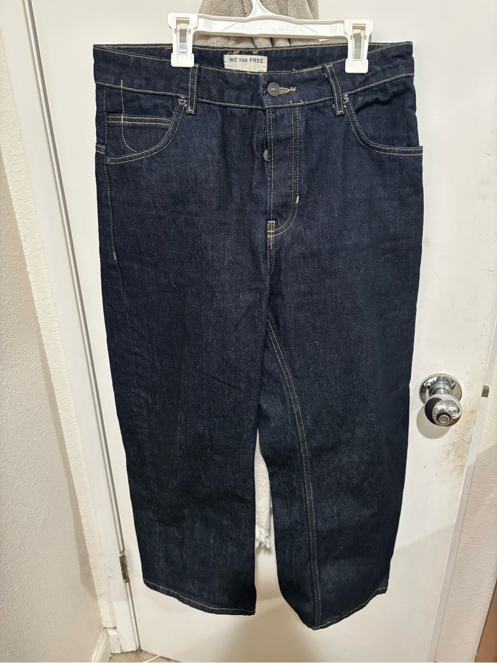 We The Free Womens Dark Indigo Barrel Jeans